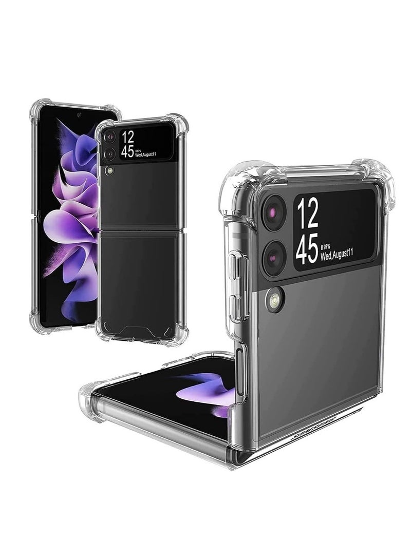 DUSALA Case for Samsung Galaxy Z Flip 3 5G Case Cover Clear Back Air Cushion Soft Silicone Shockproof Anti-Scratch Protective Bumper Shell Corner for Samsung Galaxy Z Flip3 5G - Image 1