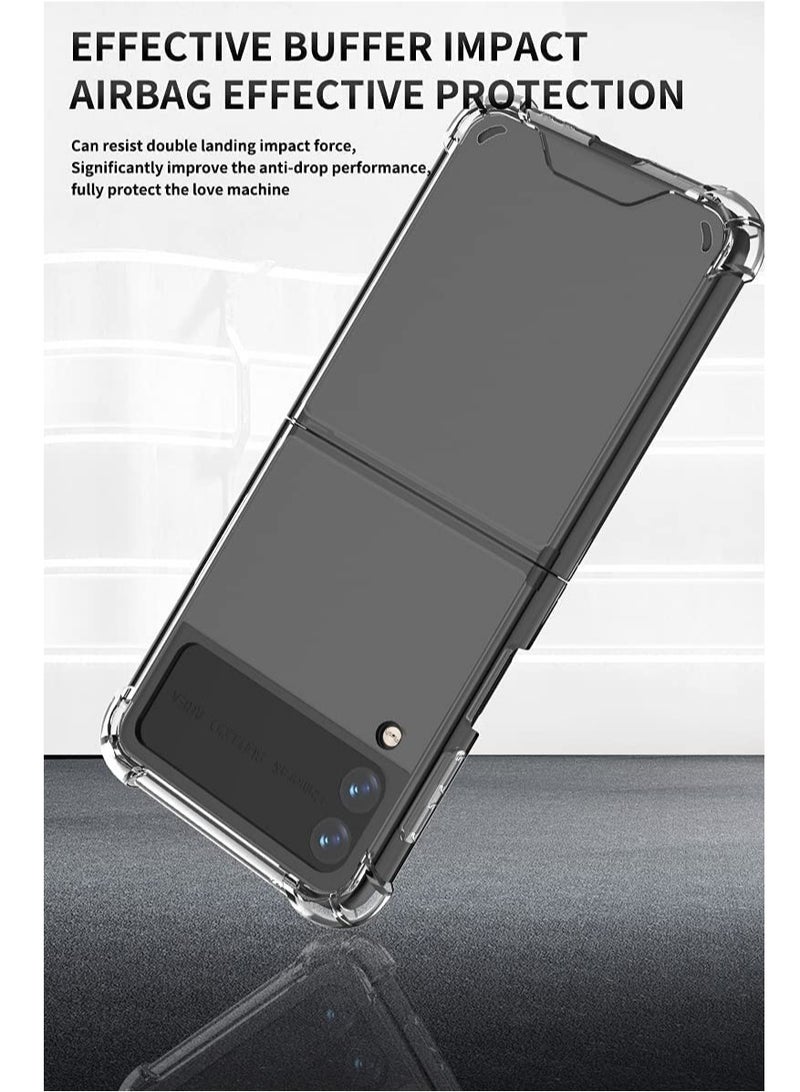 DUSALA Case for Samsung Galaxy Z Flip 3 5G Case Cover Clear Back Air Cushion Soft Silicone Shockproof Anti-Scratch Protective Bumper Shell Corner for Samsung Galaxy Z Flip3 5G - Image 3