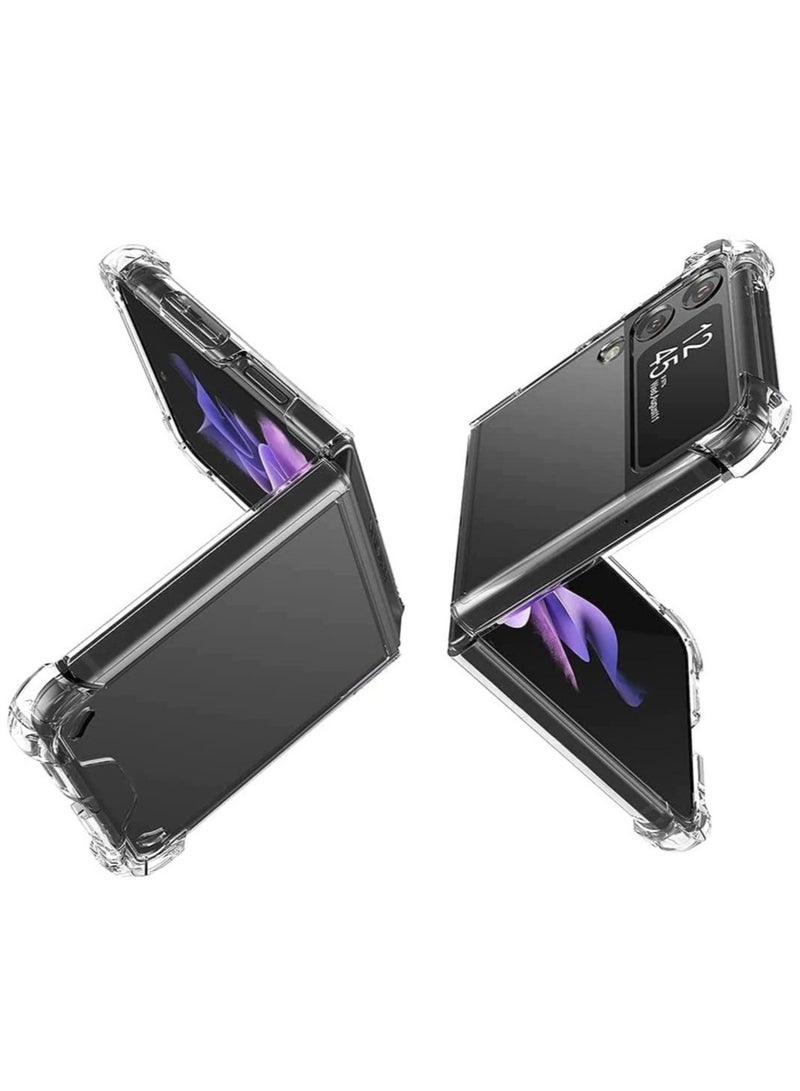 DUSALA Case for Samsung Galaxy Z Flip 3 5G Case Cover Clear Back Air Cushion Soft Silicone Shockproof Anti-Scratch Protective Bumper Shell Corner for Samsung Galaxy Z Flip3 5G - Image 4