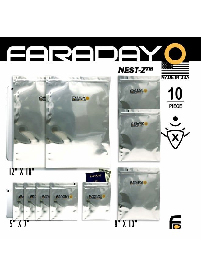 Faraday Defense حقائب EMP من Cage 10 قطع - درجة عسكرية، سميكة جداً - حقائب Solar Flare، طبقتين معدنيتين، مواصفات كاملة، مجموعة درع كهربائي ثقيلة، لابتوب/دفتر كبير جداً - Image 3