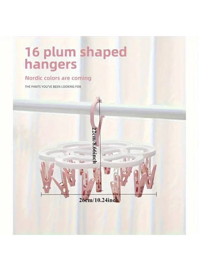 Nordic Green 360 Rotating Hanging Clothes Rack With 16 Windproof Pins For Socks Bras Underwear - Image 4