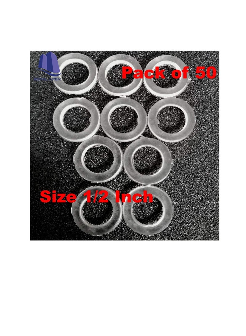 Bidet Shattaf Nylon Rubber Washer Circular Round Gasket Ring for Bathroom Shower Tap & Plumbing etc (Pack of 50, 1/2 Inch) - Image 2