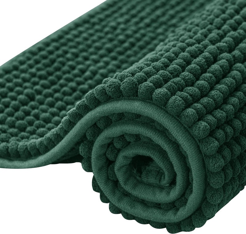 subrtex Bathroom Rugs, 20" x 32" Chenille Bath Rug Soft Short Plush Bath Mat Soft Shower Mat Water Absorbent Shower Mat Quick Dry Machine Washable, Celadon - Image 1
