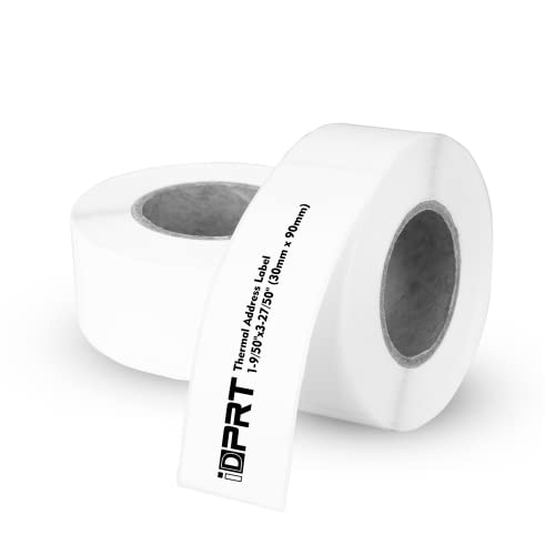 iDPRT Thermal Mailing Address Labels - 1.18"x3.54" (30mm90mm), 2 Rolls of 300pcs, Barcode Compatible With iDPRT, Rollo, DYMO, Zebra, Direct Thermal Sticker for QR Code, FBA - Image 1