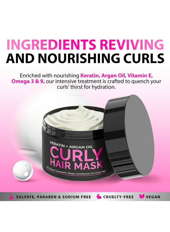 SUNATORIA Curly Hair Mask Deep Conditioner Curly Hair Treatment Natural Argan & Keratin Hair Treatment Mask Repair Hydrating Moisturizer For Damaged Dry Wavy & Hair Mask Curly Hair Products - Image 3