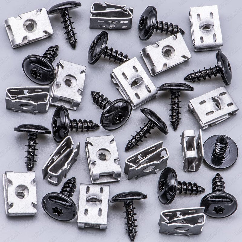 Rexka 15 Sets T25 M5 Fender Liner Bumper Cover Splash Shield Scew U Nut Kit for VW N90974701 N90959101 - Image 1