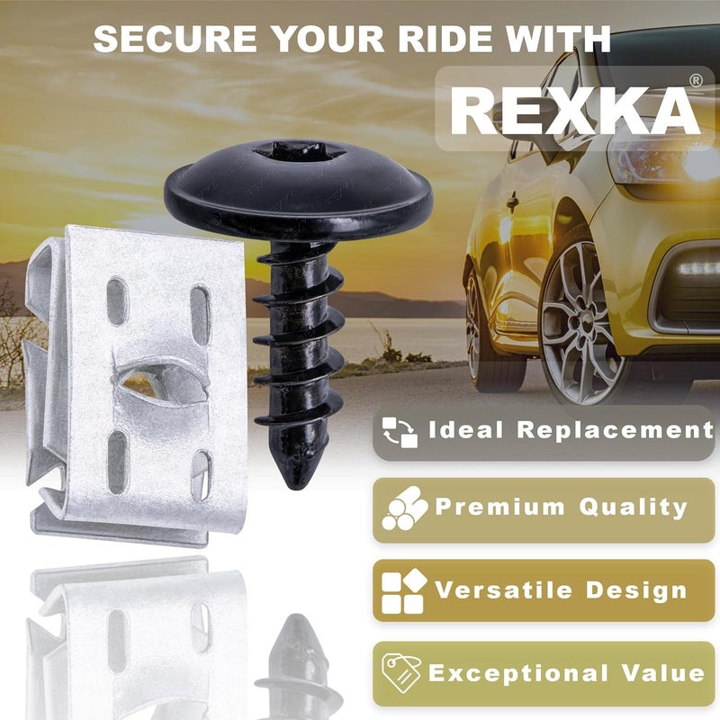 Rexka 15 Sets T25 M5 Fender Liner Bumper Cover Splash Shield Scew U Nut Kit for VW N90974701 N90959101 - Image 4