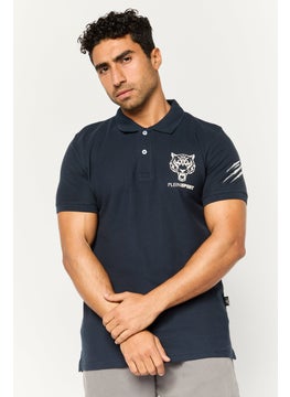 Men Sportswear Fit Short Sleeve Outdoor Polo Shirt, Navy