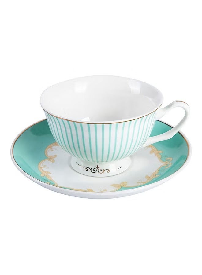 Sharpdo 2-Piece Cup And Saucer Set Green 12.5x6cm - Image 1