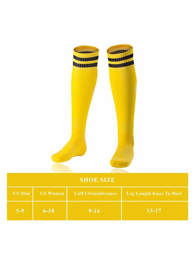 Aulufft Cooyeah Neon Knee High Socks, 8 Pairs Striped Tube Sock Athletic Baseball Basketball Dance Neon Colored Soccer Socks for Adult Girls Women Youth, 8 Colors/Set - Image 4