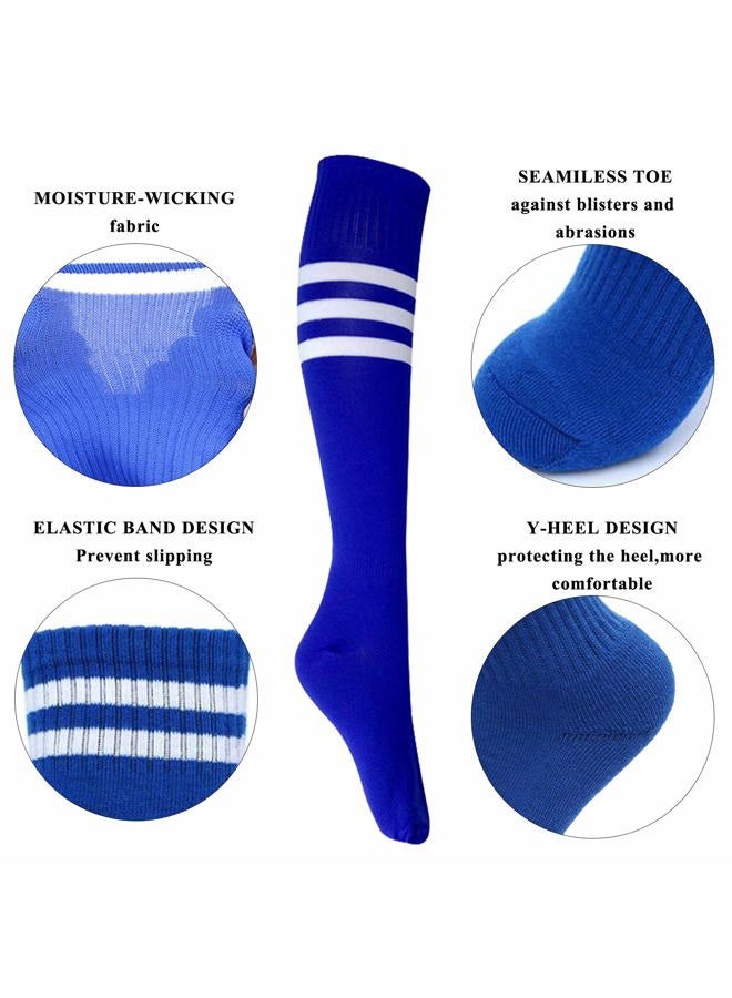 Aulufft Cooyeah Neon Knee High Socks, 8 Pairs Striped Tube Sock Athletic Baseball Basketball Dance Neon Colored Soccer Socks for Adult Girls Women Youth, 8 Colors/Set - Image 2