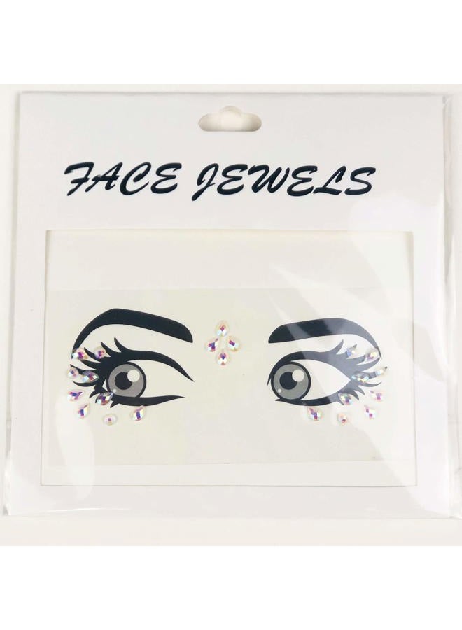 Leoars Tear Face Gems Glitter Tattoo for Eye Corner and Forehead Bindi Rhinestone Face Jewelry Rave Party Decorations For Women Kids, 3-Pack - Image 4