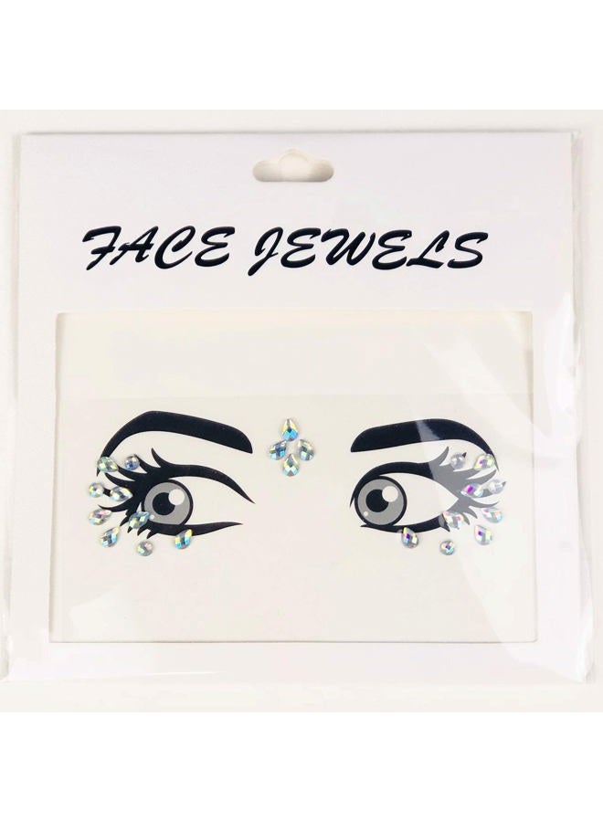 Leoars Tear Face Gems Glitter Tattoo for Eye Corner and Forehead Bindi Rhinestone Face Jewelry Rave Party Decorations For Women Kids, 3-Pack - Image 5