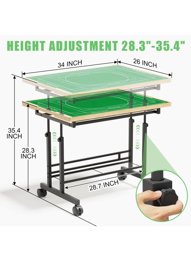 CODACE Puzzle Table with Drawers - 1500 Pieces Jigsaw Puzzle Tables for Adults, Tilting Puzzles Board with Cover, Puzzles Table with Storage and Adjustable Height Legs，Present for Puzzles Enthusiast - Image 3