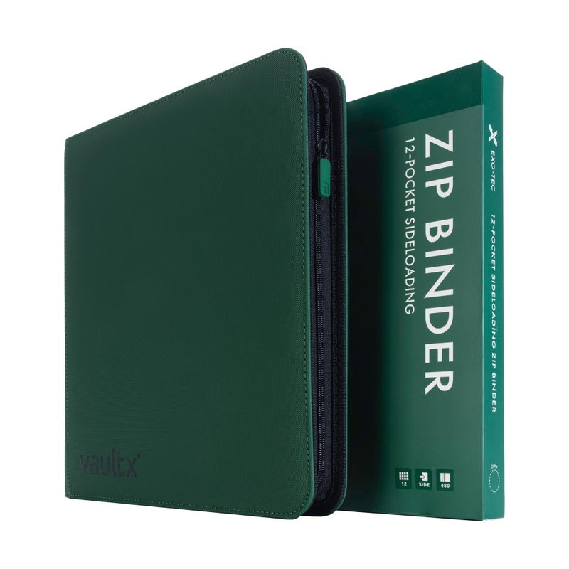 Vault X 12 Pocket Zip Binder 480 Cards ExoTec Material 20 SideLoading Pages Green - Image 4