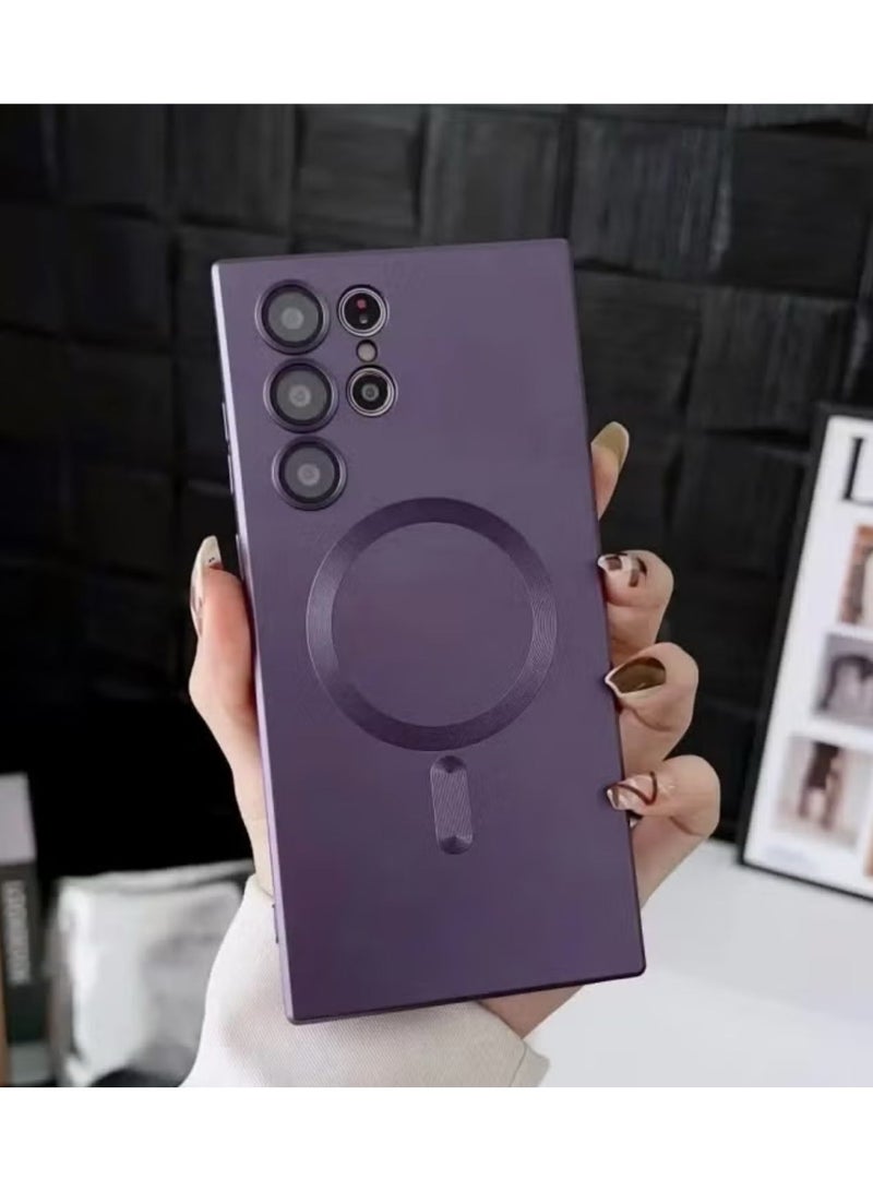 Galaxy S23 Ultra Case with Full Camera Lens Protection, Soft TPU Anti-Scratch Shockproof Phone Case with Wireless Charging for Samsung Galaxy S23 Ultra 5G, Purple - Image 2