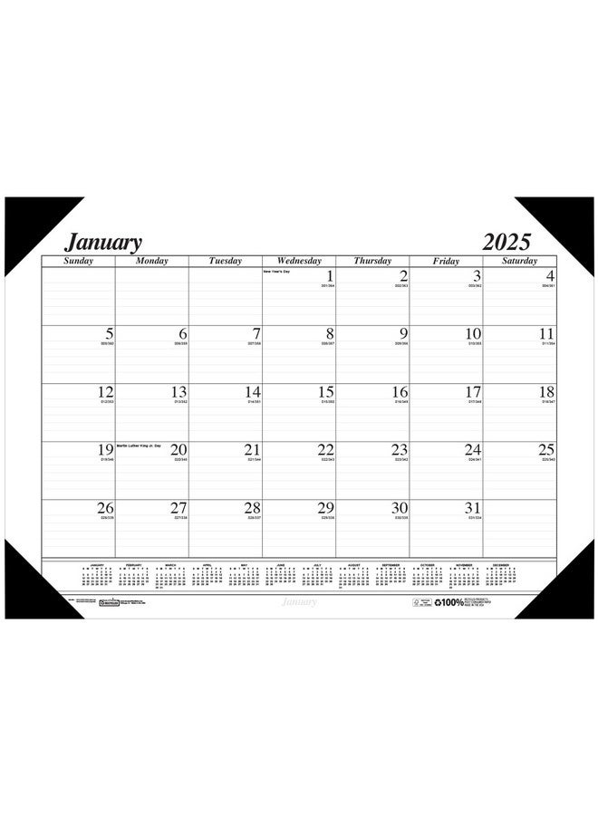 Ittle Economy 22-Inch X 17-Inch Monthly Desk Pad Calendar, White/Black (12402-25)