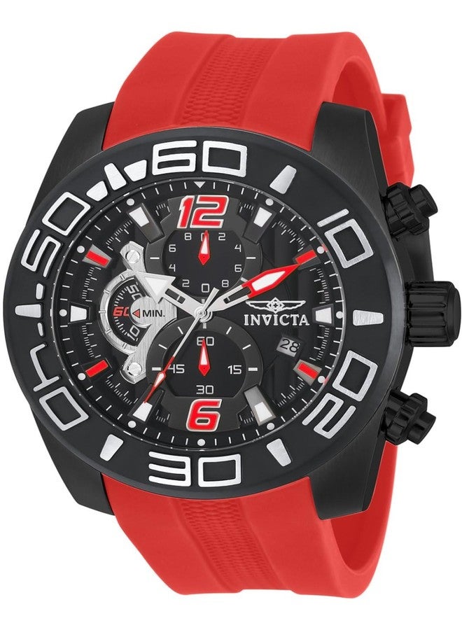 Invicta Men's 22810 Pro Diver Analog Display Quartz Red Watch, Black/Silver, Diver,Quartz Movement - Image 1