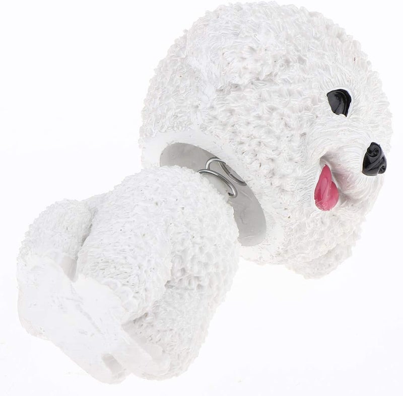 klarakoResin Shaking Head Dog Puppy Bobbing Heads Bobblehead Toy Animal Figures Car Dashboard Auto Decoration klarakoBichon Frise - Image 5