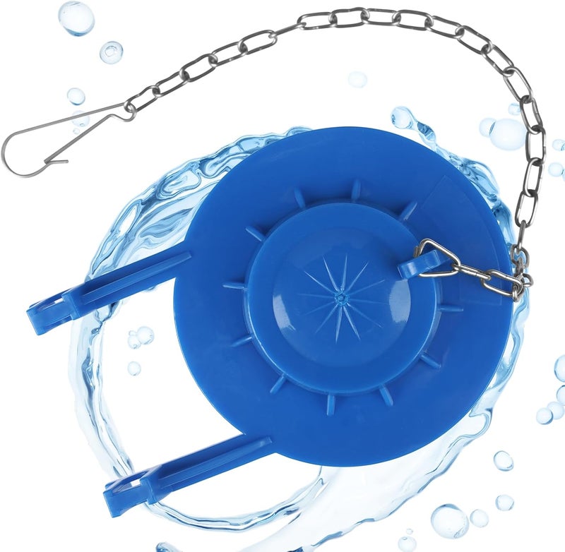 WINONLY Universal Toilet Flapper Replacement 2 Inch - Compatible with Most American Standard Kohler Fluidmaster Toto Gerber Toilets Tank Water Saving Rubber Flush Valve Flapper with Stainless Chain Blue 1Pack - Image 1