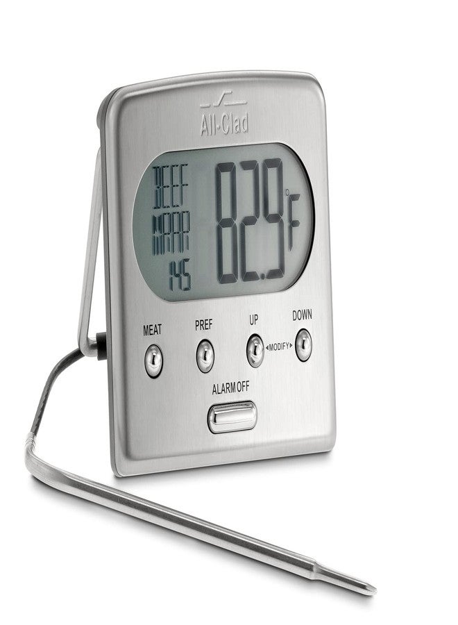 All-Clad Specialty Stainless Steel Kitchen Gadgets Oven Probe Thermometer with LCD Kitchen Tools, Kitchen Hacks Silver - Image 1