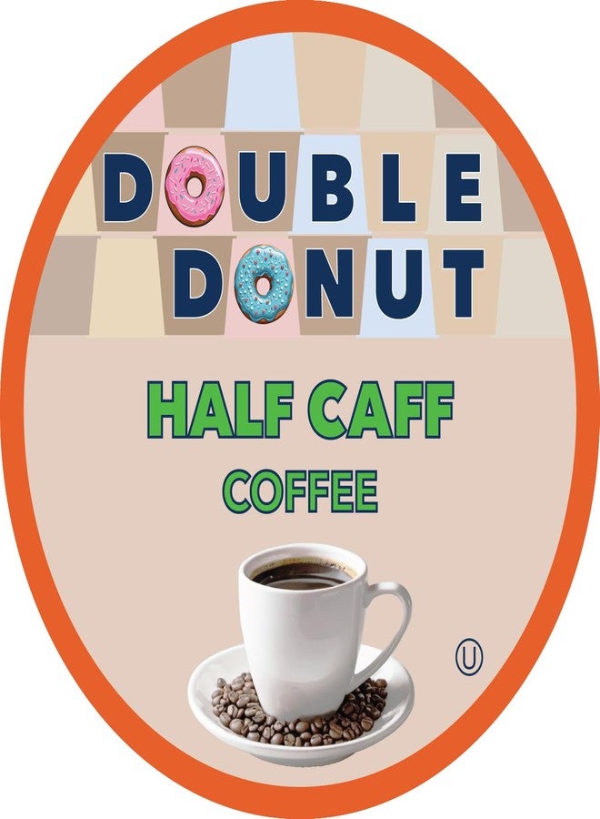 Double Donut Coffee Half Caff Coffee Pods, Single Serve Half Caffeine Coffee Pods For Keurig K Cup Brewers, Medium Roast, 24 Count - Image 2