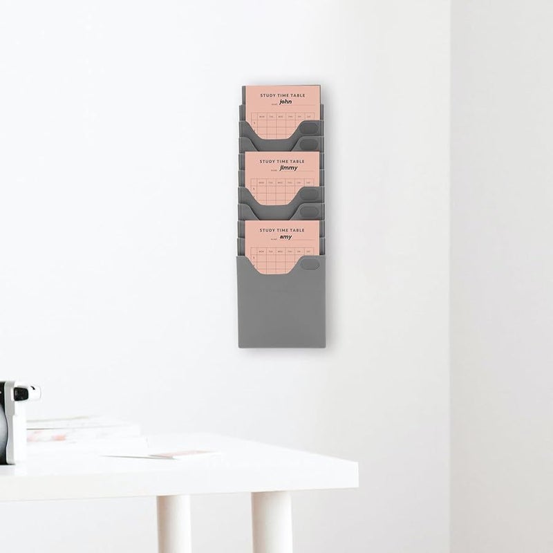 Retractable Attendance Card Holder 10 Slots Expandable Time Clock Rack Black - Image 1