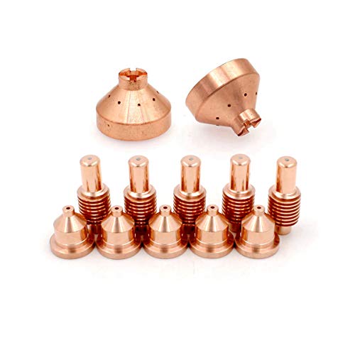 BDR Plasma 600 Cutting Torch Electrode 120573 Tip 120826 Nozzle Drag Shield 120828 Replacement Parts 12pcs - Image 1