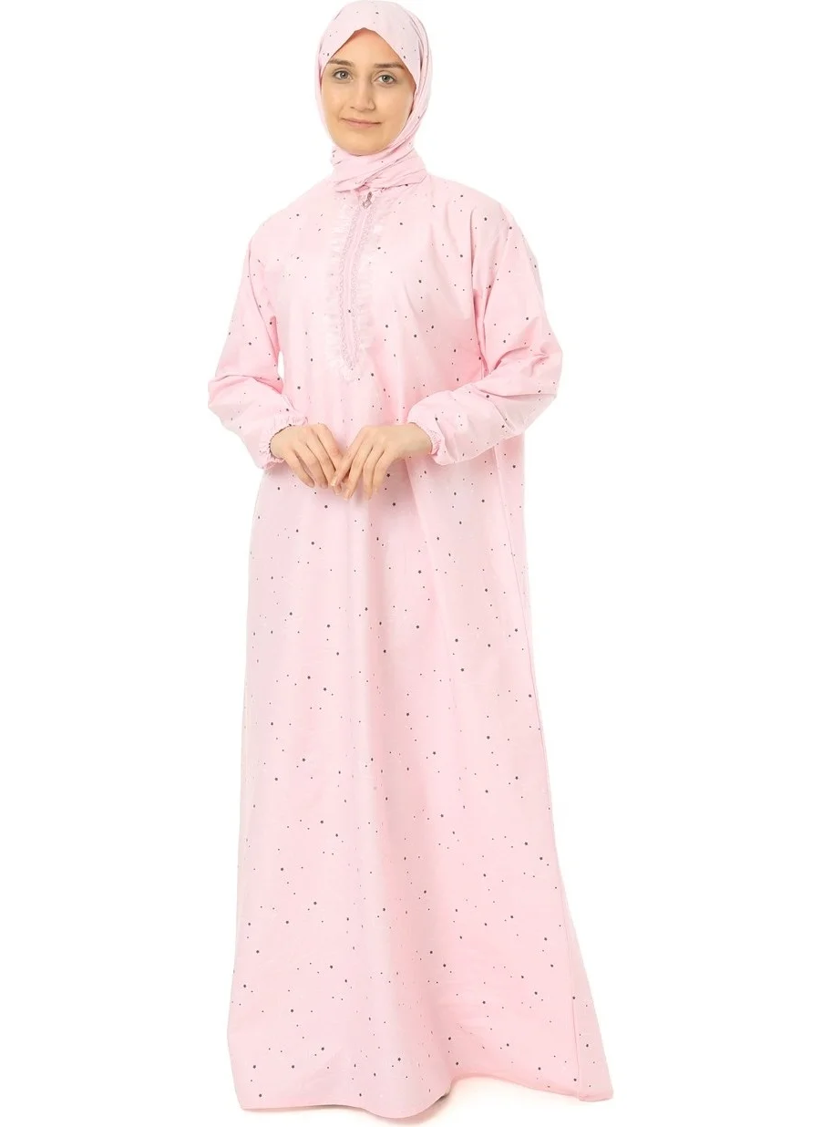 إلانيسا  Women's Child Practical Prayer Dress Zippered Sleeve Elastic Star Printed