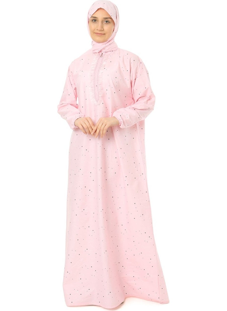 Elanesa  - فستان صلاة عملي للأطفال من Elanesa للنساء بأكمام بسحاب وطباعة نجوم مرنة - Image 1