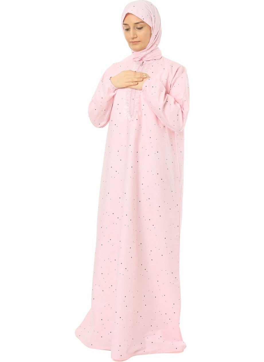 Elanesa  - فستان صلاة عملي للأطفال من Elanesa للنساء بأكمام بسحاب وطباعة نجوم مرنة - Image 1