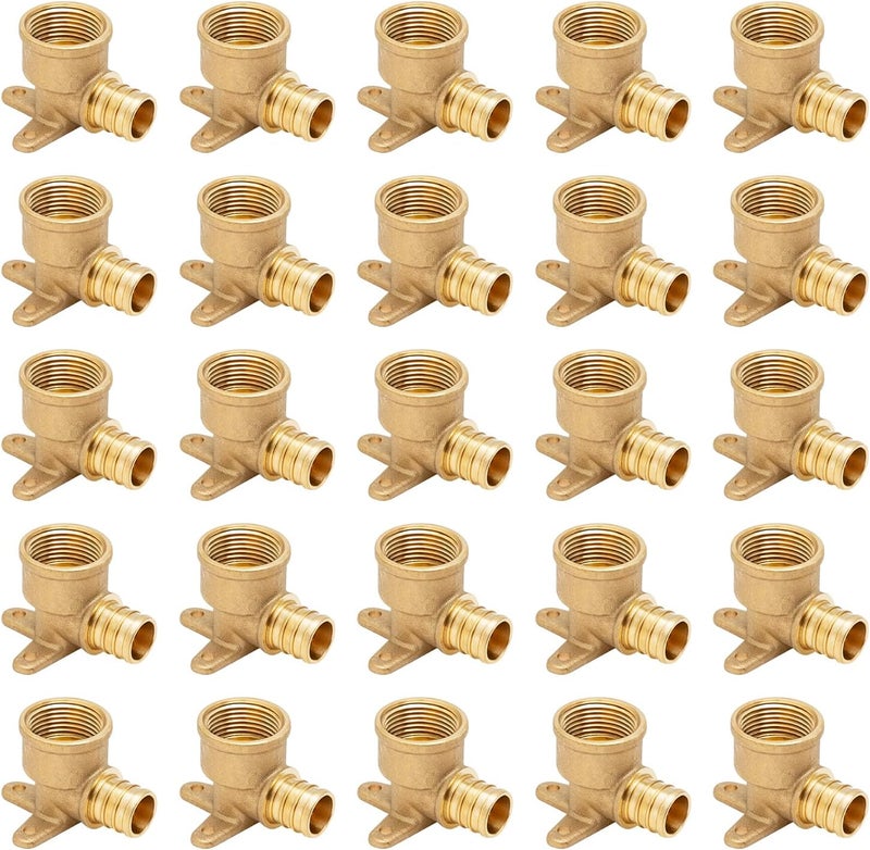 SUNGATOR 25-Pack 3/4" Pex Drop Ear Elbow, No Lead Brass, 3/4 Inch Pex Fittings - Image 1