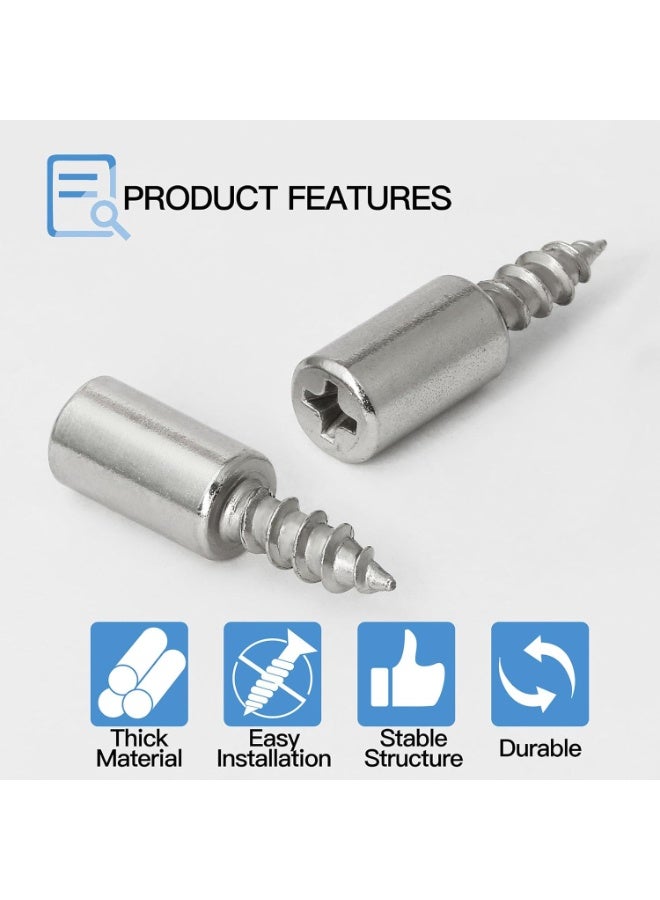 دبابيس أرفف مثبتة، أوتاد أرفف مطلية بالنيكل، حاملات أرفف الخزانة، أوتاد دعم الأرفف، حوامل أرفف صغيرة، أوتاد رأس فيليبس للأرفف والخزائن وخزانة الكتب والخزانة.- بغطاء شفاف - Image 3