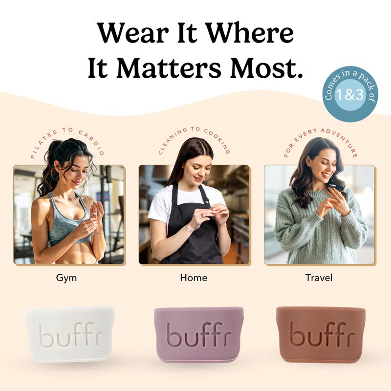 BUFFR Silicone Ring Protector for Working Out â€“ Wedding Ring Protector â€“ Rubber Ring Guard for Women â€“ Light Gray, Size 7 - Image 4