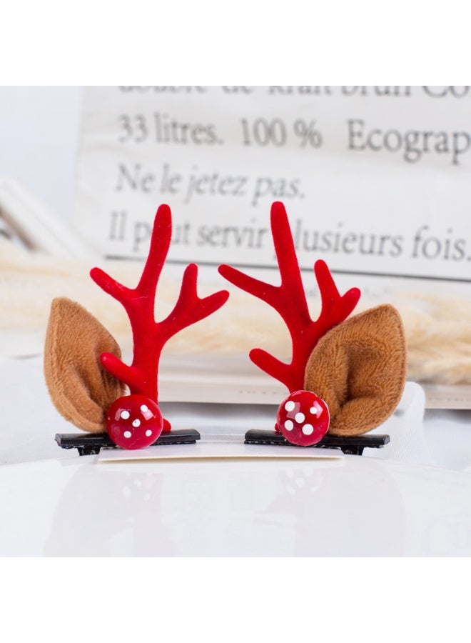 Woofixer Christmas Antler Hair Clips 3 Pairs, Christmas Reindeer Hair Clip Red Deer, Antler Clips Hairpins, Party Hair Clips Piece Accessories for Women and Girls - Image 4