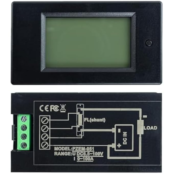 NALACAL Digital Ammeter Voltmeter Dc 65100V 0100A Lcd Display Digital Power Monitoring Meter Voltage Current Power Energy Meter Ammeter Voltmeter Multimeter With 100A Current Shunt - Image 2