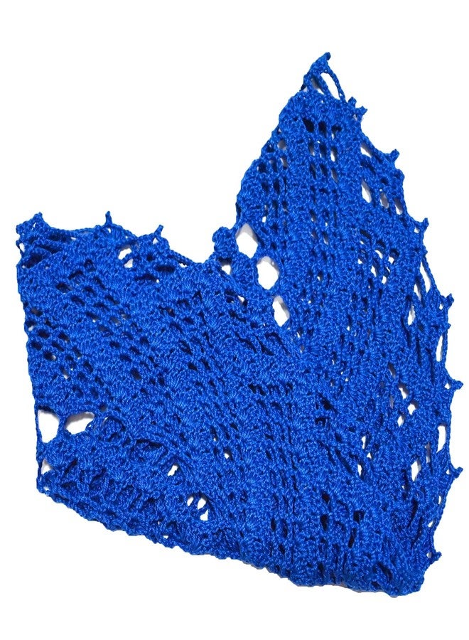BIBITIME Anniversary Mother's Day 15 in to 17 in Round Whirlpool Crochet Doilies Table Runner Dining Mat Kitchen Lace Placemats (Blue,Pack of 1PC) - Image 3