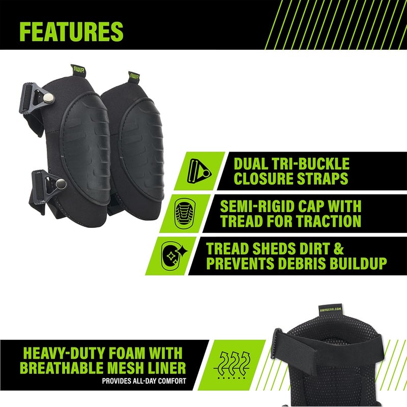 AWP Tactical Hard Cap Knee Pads | High Density Foam Padded Work Knee Pads | One Size - Image 2