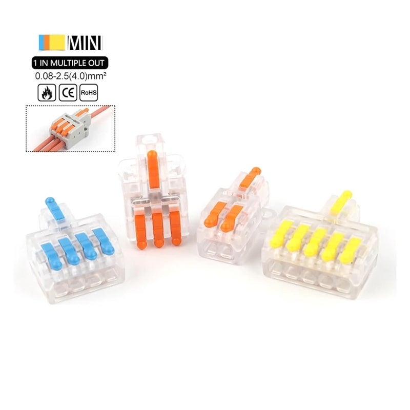5Pcs Mini Fast Compact Splicing Conductor Connector 1 In Multiple Out Splitter Terminal Block D1 2TBL - Image 3