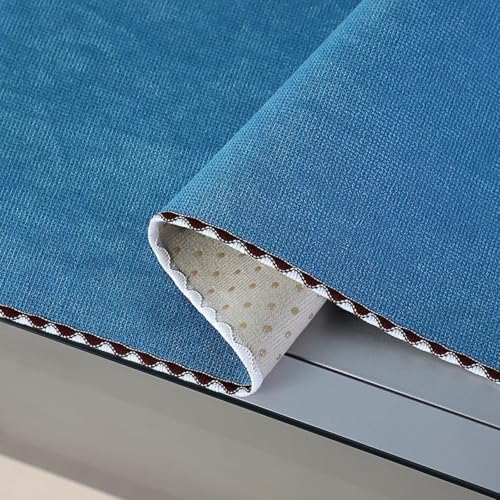 Xpandio Decorative Microwave Oven Cover Non Slip Cotton Linen Fabric Cloth Machine Protector with Deer Design Scalloped Edge, 100 x 35 cm (BLUE) - Image 5