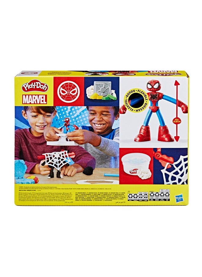 Play-Doh مجموعة حرب إطلاق وشريحة سبايدر مان من مارفل مع 2 شخصية حركة مرنة و 7 ملحقات، ألعاب التخيل للأولاد والبنات من 4 سنوات وما فوق  - Image 2