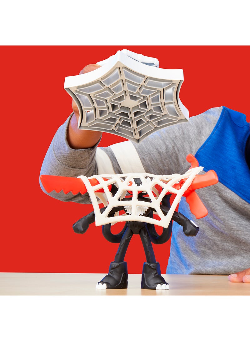 Marvel Spider-Man Launch & Slice Battle Playset with 2 Bendy Action Figures and 7 Accessories, Imagination Toys for Boys & Girls 4 Years & Up