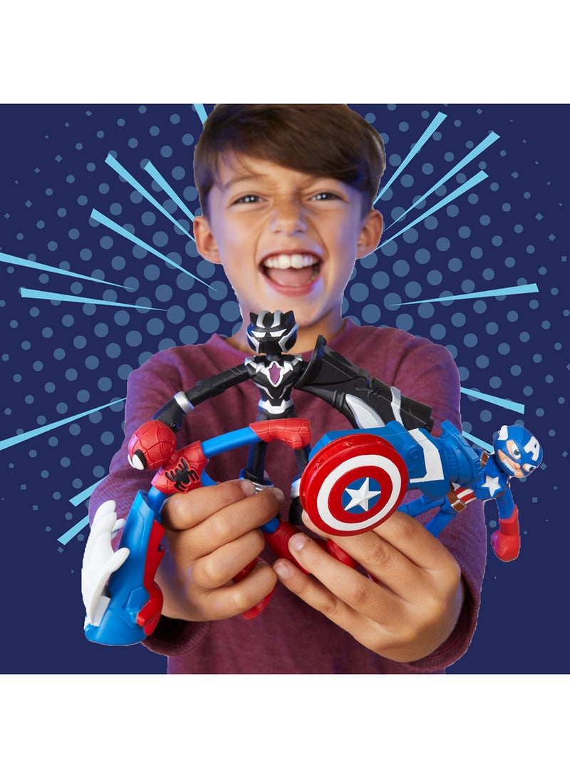 Marvel Spider-Man Launch & Slice Battle Playset with 2 Bendy Action Figures and 7 Accessories, Imagination Toys for Boys & Girls 4 Years & Up