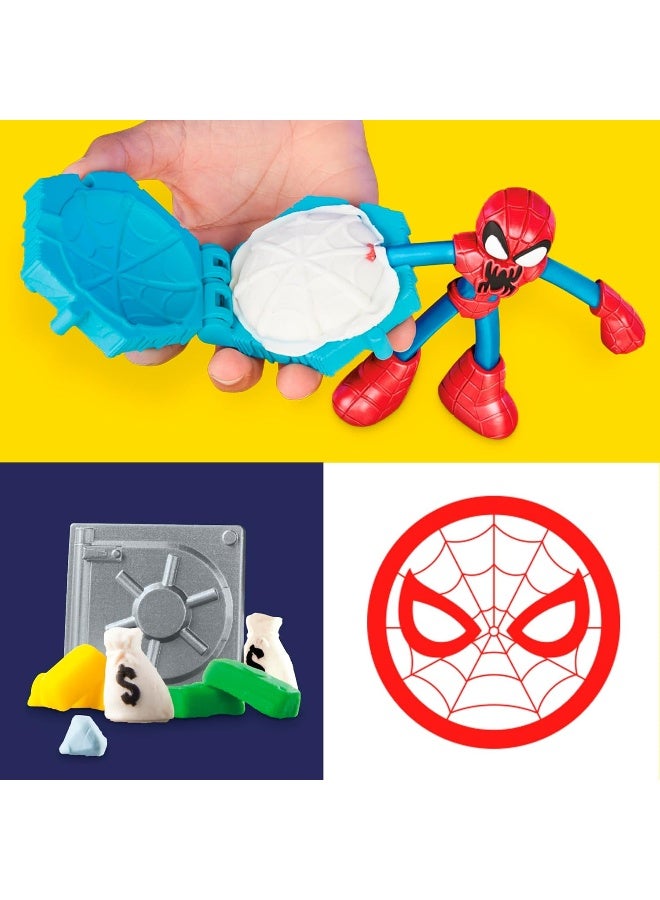 Play-Doh مجموعة حرب إطلاق وشريحة سبايدر مان من مارفل مع 2 شخصية حركة مرنة و 7 ملحقات، ألعاب التخيل للأولاد والبنات من 4 سنوات وما فوق - Image 4