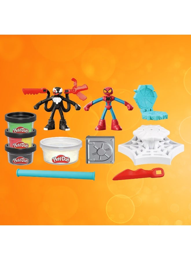 Play-Doh مجموعة حرب إطلاق وشريحة سبايدر مان من مارفل مع 2 شخصية حركة مرنة و 7 ملحقات، ألعاب التخيل للأولاد والبنات من 4 سنوات وما فوق - Image 4