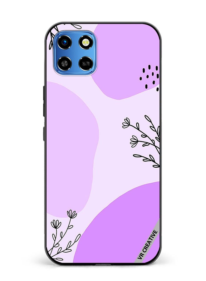 VR CREATIVE Protective Case Cover For Infinix Smart 6 HD Purple Flower Design Multicolour - Image 1