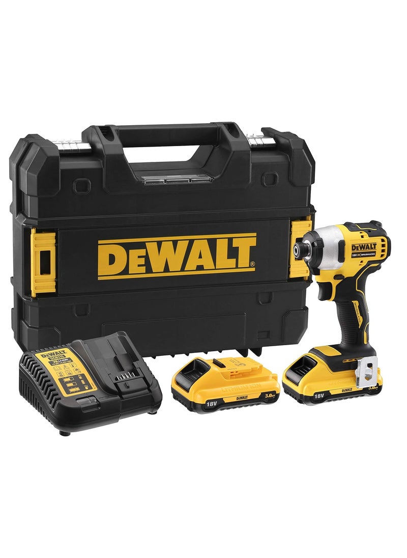 DEWALT DEWALT DCF809L2TQW 18V Liion SubCompact Series Cordless 14 Impact Driver with Brushless Motor2x3Ah Batteries Included  - Image 1