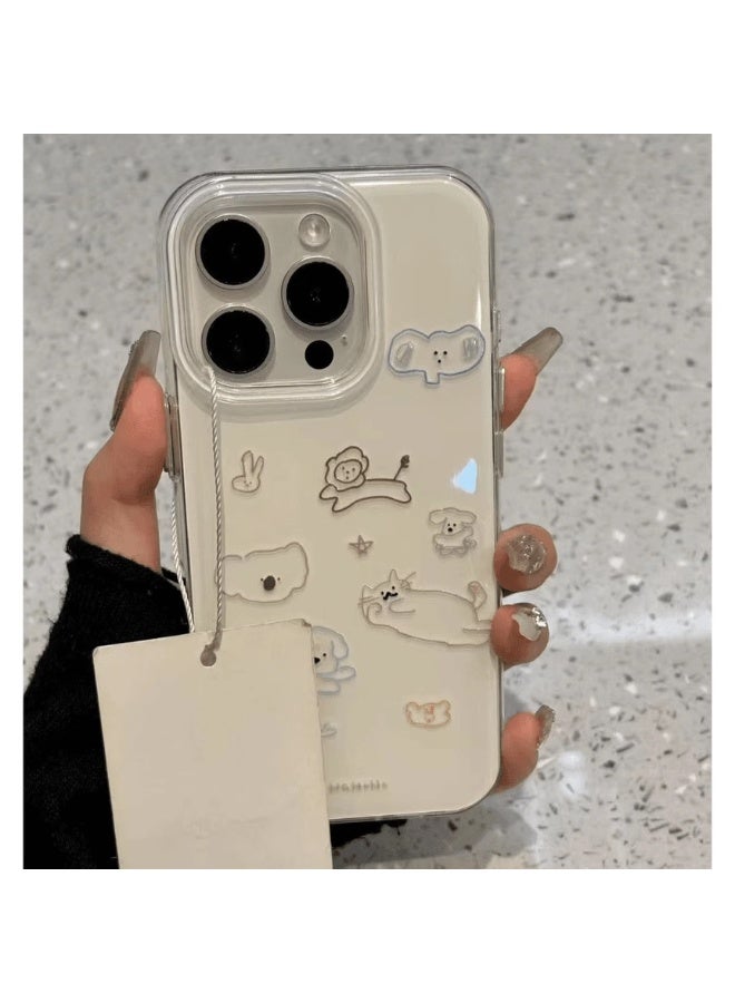 NIBEMINENT Protective TPU Case Cover For iPhone 16, Colorful Line Animal