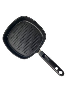 Eslite eslite Aluminium Non-Stick Grill Fry Pan, Scratch Resistant Cookware for Cooking Frying with PFOA Free Coating, Bakelite Cool Touch Handle, Stainless Steel Rivets, 1 Year Warranty (Black)  - Image 1