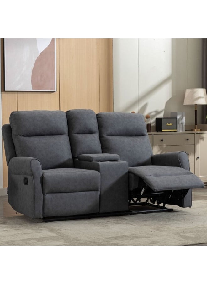 Micasa 2-Seater Elegant and Modern Design Recliner Loveseat Grey 105 x 92 x 174 cm SX-81432-2 GREY  - Image 2